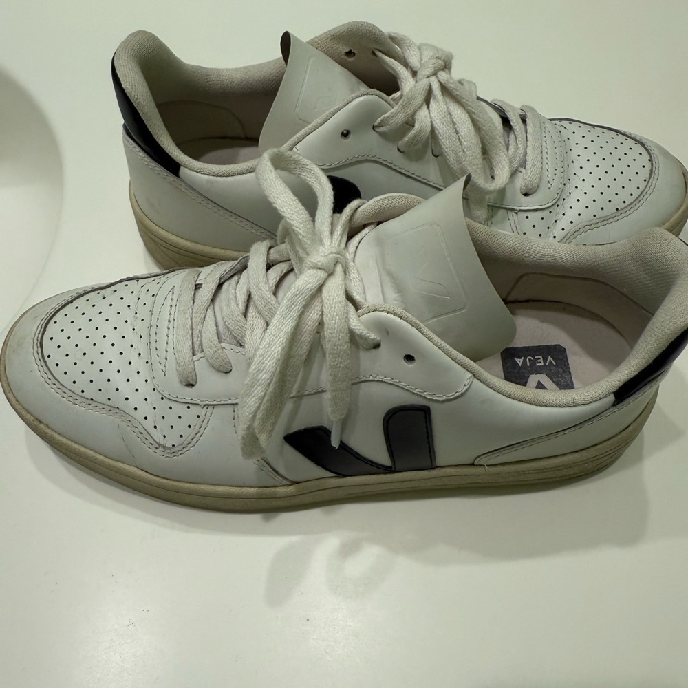 Veja Women's White and Black Sneakers